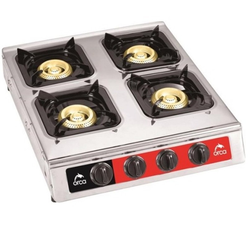 Shop Orca Tabletop 4 Burners Stainless Steel Gas Burner HTG4080 in